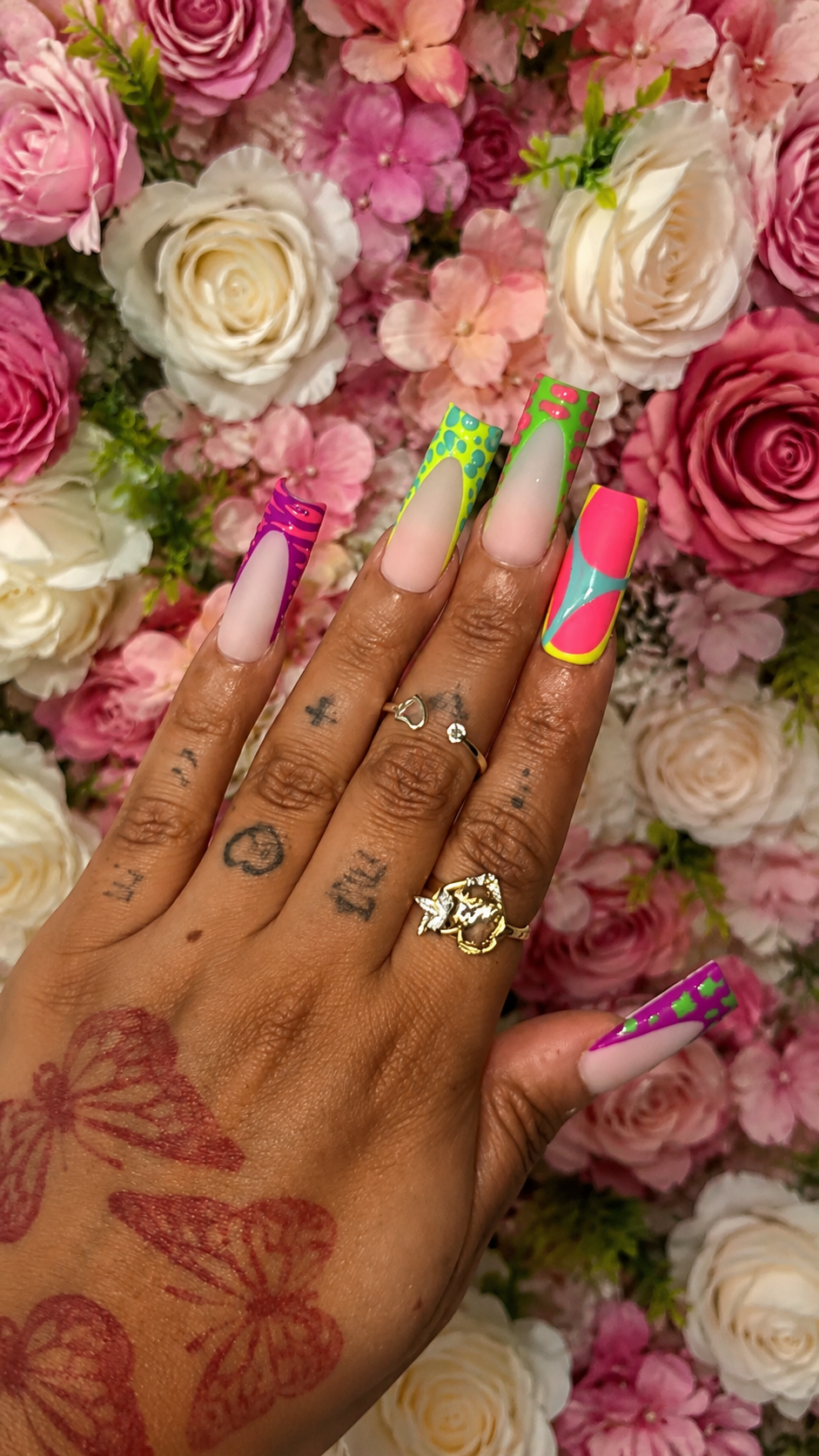 Neon Pop Abstract Press-On Nails