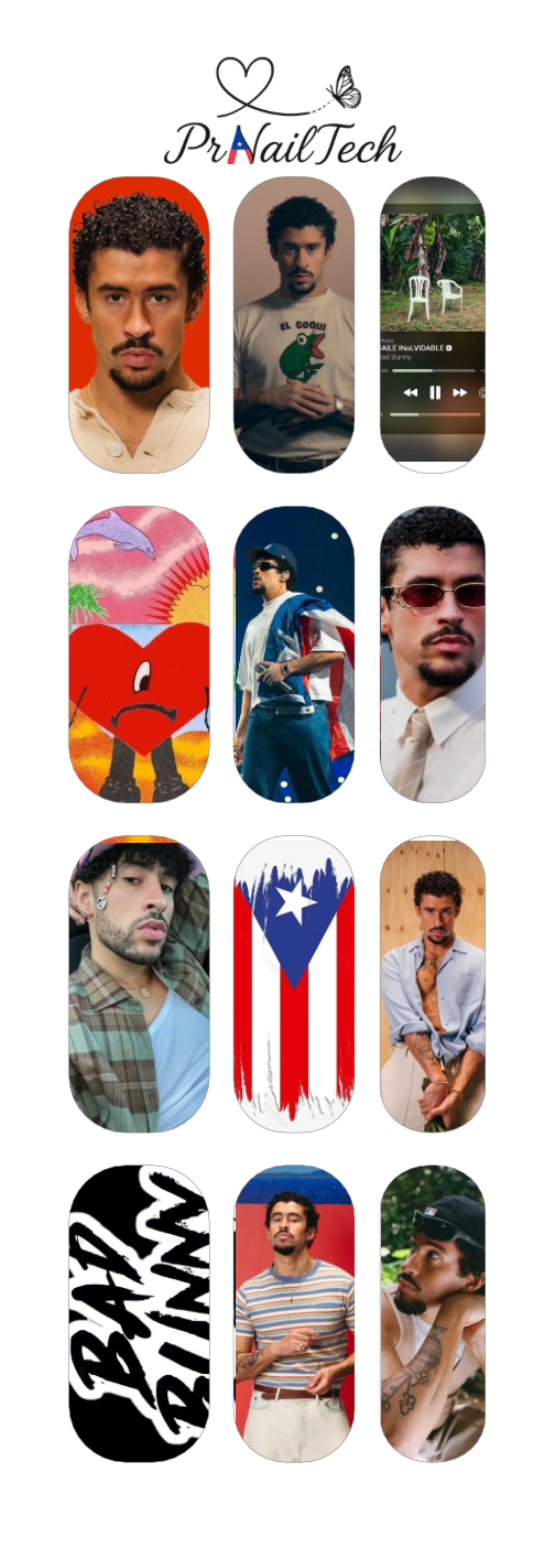 Bad Bunny Water Nail Decals