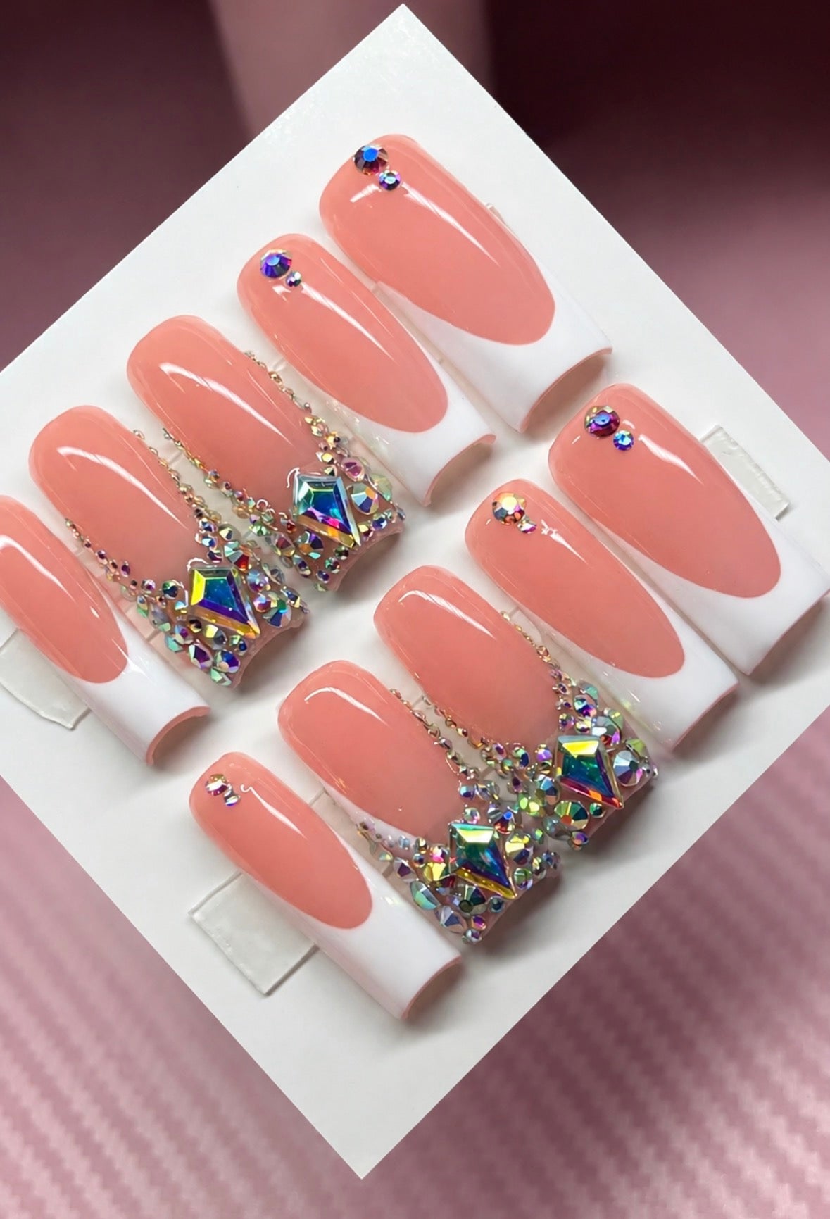 Blush Crystal Luxe Press-On Nails