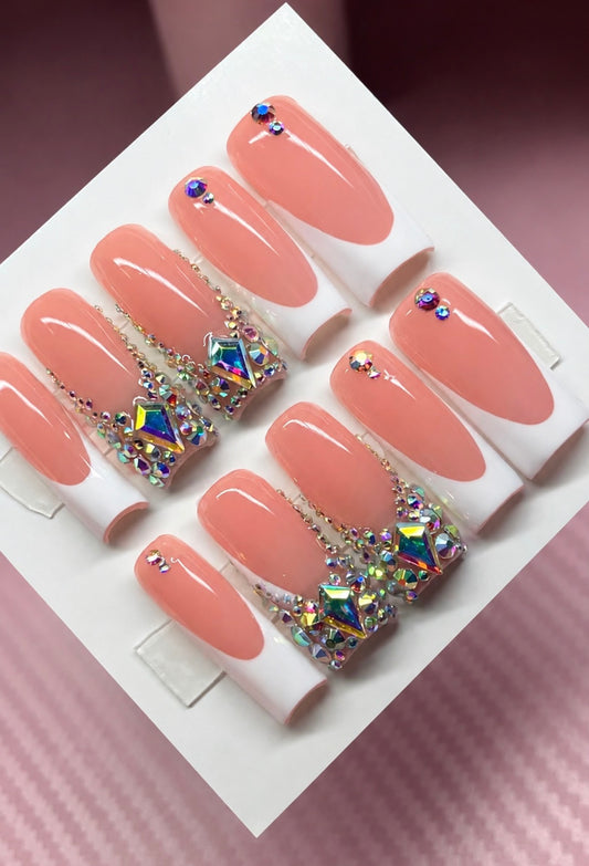 Blush Crystal Luxe Press-On Nails