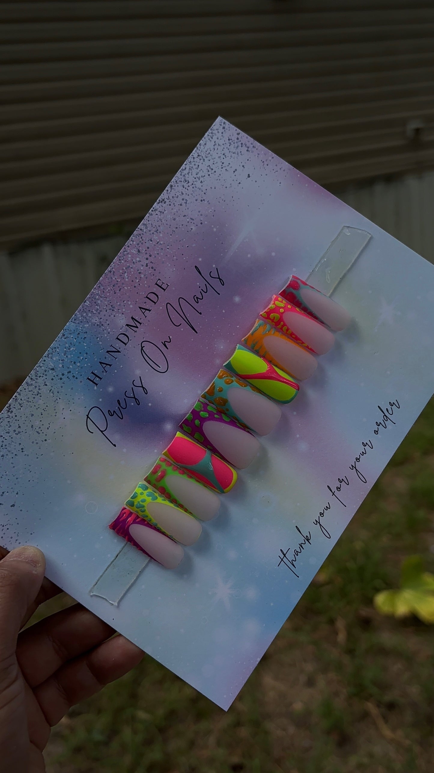 Neon Pop Abstract Press-On Nails