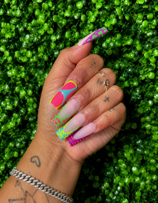 Neon Pop Abstract Press-On Nails